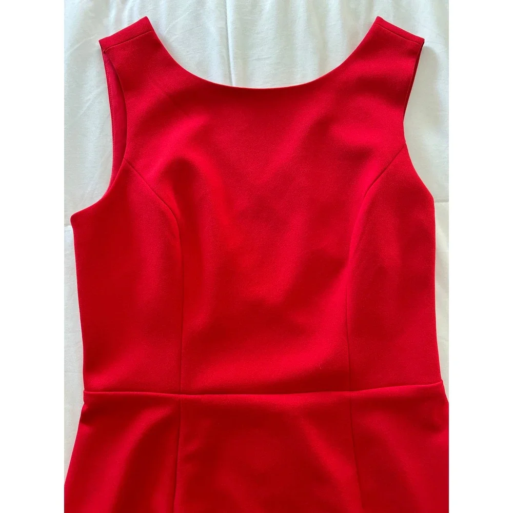 Betsey Johnson Red Sleeveless‎ Scuba Dress  Criss Cross Back Cut out Size 8